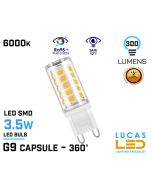 G9 LED bulb light capsule- 3.5W - 6000K- 300lm- cold white- viewing angle 300°