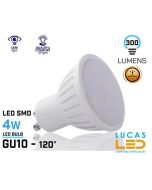 GU10 LED Bulb Light 4W - 3000K Warm White - 270lm - LED SMD -  viewing angle 120° -Warm White
