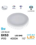 GX53 LED Bulb spot Light 9W - 4000K Natural White - 600lm - viewing angle 120° - Led SMD - ESG Led