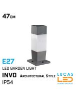 Architectural Outdoor LED Garden Light E27 - IP54 waterproof - INVO 107 - Driveway - Pathway - Pillar Light - Graphite & White colour 