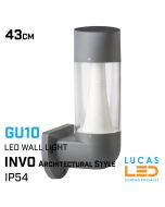 Architectural Outdoor LED Wall Light GU10 x 3 - IP54 waterproof - INVO 43 - Porch & Entrance Light - Graphite & White colour 