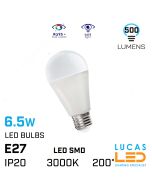 E27-led-bulb-light-6.5W-3000K-500lm-rapid-lucasled.ie