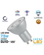 20 pcs ONLY - Dimmable GU10 LED bulb - 7.5W - 4000K Natural White - 550lm - 120° 