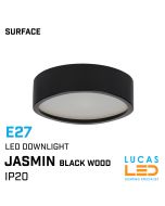 Surface LED Downlight Ceiling Mounted Light E27 - IP20 indoor - Black Wood - JASMIN 370 