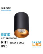 led-downlight-spot-light-gu10-IP20-surface-ceiling-Black/Gold