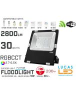 Outdoor LED Flood Lights • RGB + CCT • Premium Bright • Philips LED Chips • 30W • 2800LM • WiFi • Smart Lightening System • Wireless • Mi-Light • MiBoxer • FUTT03 • 230V