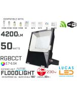 Outdoor LED Flood • Lights RGB + CCT • High Bright • Philips LED Chips • 50W • 4200LM • IP65  • WiFi • 2.4G • Smart Lighting System • Mi-Light • MiBoxer • FUTT02 • 230V