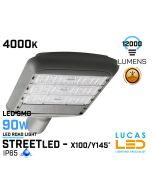 90W LED Road Lighting  - 4000K Natural White - 12000lm -  IP65 - Modern LED  Garden / Parking  / Driveway / Pathway / Street Lamp
