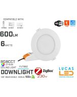 Zigbee 3.0 LED Downlight • RGB+CCT• 6W • 550lm • WiFi • 2.4G • Compatible • Smart • Lighting • System • MultiZone • Wireless • MiBoxer • FUT068Z • 230V