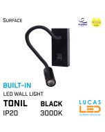 led-wall-light-2.7W-3000K-IP20-flexible-night-bedside-reading-light-lamp-black-lucasled.ie