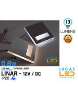 LED Wall / Stairs Lighting -  0.8W - 12V / DC - 13lm - IP20 - recessed - LED SMD - decorative - LINAR
