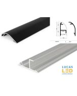 LED Special Application Profile UP Light - Wall & Ceiling mounted -  WAY10 BLACK , 2 meter with support profile