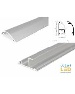 LED Special Application Profile - WAY10- SILVER - Up Light wall & ceiling mounted - 2 meter with support profile