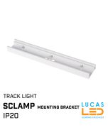 Mounting Bracket - SCLAMP - for suspended Led Track Lighting System - WHITE body.