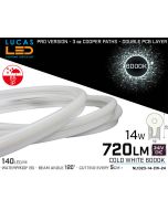 LED Neon Cold White flexible  1023 • 24V • 14W • IP65 • 720lm •10x23mm• Pro Version 3oz Cooper paths• price per 10 meter NL1023-14-CW-24