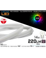LED Neon RGB  1023 • 24V • 14W • IP65 • 220lm •10x23mm• Pro Version 3oz Cooper paths• price per 10 meter • NL1023-14-RGB-24