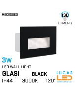 outdoor-led-wall-light-3W-3000K-warm-white-130lm-recessed-glasi-black-body-lucasled.ie