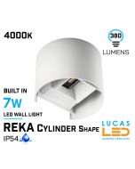 outdoor-led-wall-light-full-fitting-7W-IP54-up-down-white-cylinder-lucasled.ie