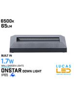 Outdoor LED Wall Light - 1.7W - IP65 - 6500K - 65lm -ONSTAR  - Surface Facade-lucasled.ie