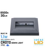 Outdoor LED Wall Light - 1.1W - IP65 - 6500K - 30lm - CROTO Square  - Surface Facade-lucasled.ie