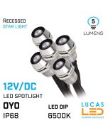 Mini LED Spotlight - 6500K - Cold White - IP68 - 12V DC - ceiling mounted Star Light - OYO 5 x LED - 9mm 
