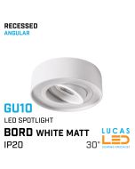 Recessed LED Downlight GU10 - IP20 - Ceiling fitting - BORD Mini White matt body