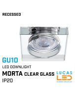 Recessed LED Downlight GU10 - IP20 - Ceiling fitting - MORTA 36 mm - Clear square glass