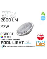 LED Underwater Light • Pool Light • RGB+CCT • 15W • 2600LM • IP68 • LoRa 443MHz • Smart Lighting System • Wireless • Control distance 50m  • PW01 • 12V