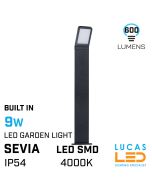 Outdoor LED Garden Light / Drive Way - Full Led Fitting - 9W - 600lm - 4000K - IP54 - Black - 800mm