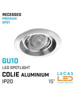 LED Recessed Spotlight - Ceiling fitting - GU10 - IP20 - Vertical adjustment of 15 ° - COLIE Aluminium