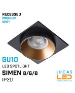 Recessed LED Spotlight - Ceiling fitting - GU10 - IP20 - SIMEN - B/G/B 