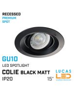 LED Recessed Spotlight - Ceiling fitting - GU10 - IP20 - Vertical adjustment of 15° - COLIE Black