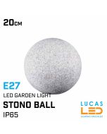 Outdoor LED GLOBE Ball Light STONO 20 - E27 - IP65 Waterproof - Decorative Garden Light