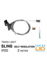 Suspension SLING with self-regulation and cord 2m cable - for LED Track Lighting system - BLACK