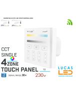 LED Touch Panel Switch • CCT & Single • MiBoxer • 4 zone • 2.4G • Wireless • Compatible • Smart Lighting System • MultiZone • T2