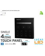 LED Touch Panel Switch • Mono • MiBoxer • 4 zone • 2.4G • Wireless • Compatible • Smart Lighting System • MultiZone • B1B • Black edition