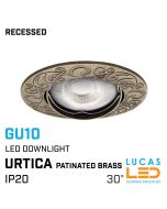 LED spotlight recessed ceiling mounted - gu10- ip20 - Vertical adjustment of 30° - URTICA Patinated brass 