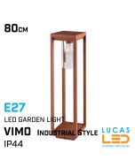 Outdoor LED Pillar Light  VIMO 80 - E27 - IP44 waterproof - Industrial Vintage Style - Decorative Garden Light - Brown colour