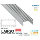  LED Profile • SURFACE • ARCHITECTURAL • SUSPENDED • "LARGO" • SILVER • Aluminium • 2.02 Meters  length • PRO • multi set •