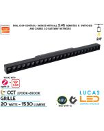 10-watts-CCT-white-tunable-dual-white2700-6500K-grille-smart-magnetic-track-light-48V-rail-20mm-standard-suspended-surface-track-ireland-europe