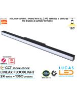 24-watts-CCT-white-tunable-dual-white2700-6500K-linear-floodlight-smart-magnetic-track-light-48V-rail-20mm-standard-suspended-surface-track-ireland-europe