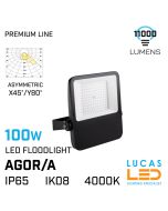 100W Outdoor LED Floodlight - 4000K Natural White - 11000lm - IP65 waterproof - ASYMMETRIC - LED SMD - AGOR/A
