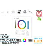 LED Touch Panel Switch • RGB+CCT LED Strip • MiBoxer • Dimmer • 1 zone • 2.4G • Wireless • Smart Lighting System • B0 • 2xAAA