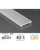 Diffuser Type "BASIC" • Base FROSTED MILKY • 83% Transparency • 2020 mm • Cover for LED Profile • Material PMMA