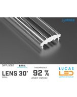 Diffuser Type "BASIC" • Base LENS 30' • 92% Transparency • 2020 mm • Cover for LED Profile • Material PMMA