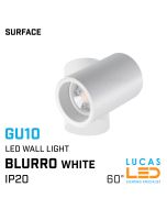 LED Wall & Ceiling mounted surface spotlight GU10 - angular - BLURRO White body