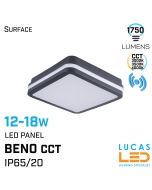 CCT_PIR_LED_panel_light_BENO_12-18W_3000K-3500K-4000K_1750lm_grey_square_IP65-lucasled.ie