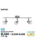 LAST 2 pcs ONLY - Ceiling fitting Lights - G9 - GLASO 3L - glass lampshades- CLEARANCE