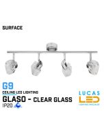 LAST ONE - Ceiling fitting Lights - G9 - GLASO 4L - glass lampshades- CLEARANCE