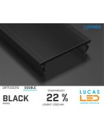 Diffuser Type "DOUBLE" • Base BLACK • 22% Transparency • 2020 mm • Cover for LED Profile • Material PMMA